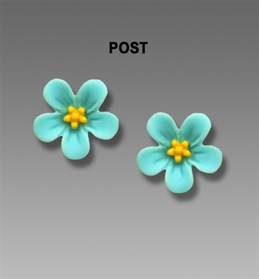 Sienna Sky Earrings-Aqua & Yellow Flower Post