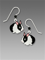 Sienna Sky Earrings - Black & White Bunny