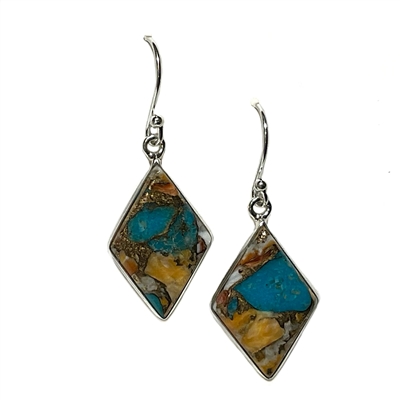 Sterling Silver Earrings- Spiny Oyster & Turquoise