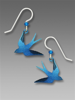 Sienna Sky Earrings - Sapphire Blue Flying Swallow