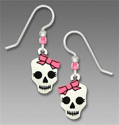 Sienna Sky Earrings- Day of the Dead Skull with Bow