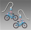 Sienna Sky Earrings - Retro Blue and Pink Bicycle-Bike