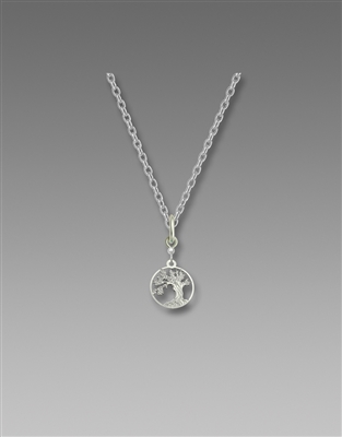 Sienna Sky Necklace-Petite Silver Tone Tree of Life Disc