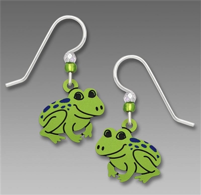 Sienna Sky Earrings-Bashful Green Spotted Frog Drop