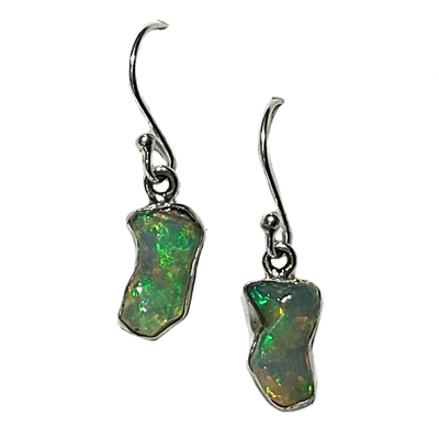 Sterling Silver Drop Earrings- Ethiopian Opal