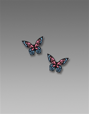 Sienna Sky Earrings-Small Pink & Blue Butterfly Post