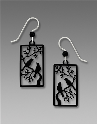 Sienna Sky Earrings - Two Black Birds on a Branch