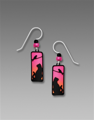 Sienna Sky Earrings - Cat & Tree Silhouette