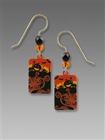 Sienna Sky Earrings - Black & Orange Halloween Scene