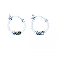 Sterling Silver Bali Hoop Earrings- Tiny