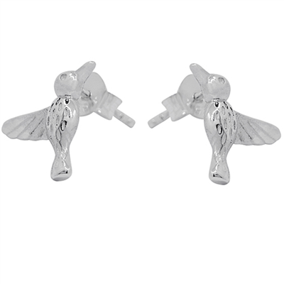 Sterling Silver Post Earrings- Hummingbird