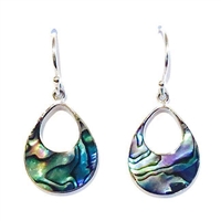 Sterling Silver Dangle Earrings- Abalone Teardrop