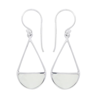 Sterling Silver Drop Earrings- Mother of Pearl