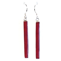 Sterling Silver Dangle Earrings- Red Coral