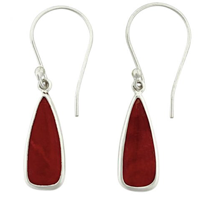 Sterling Silver Earrings- Red Coral