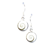 Sterling Silver Dangle Earrings- Shiva Shell