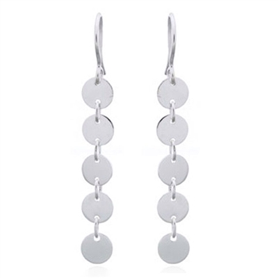 Sterling Silver Earrings- Dangling Discs