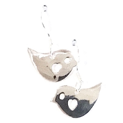 Sterling Silver Dangle Earrings- Love Birds