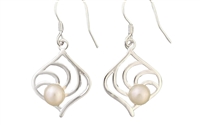 Sterling Silver  Earrings- Genie Bottle with Pearl