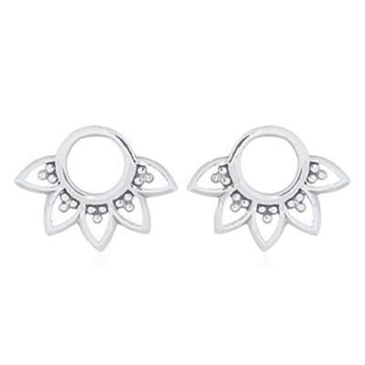 Sterling Silver Post Earrings- Little Lotus