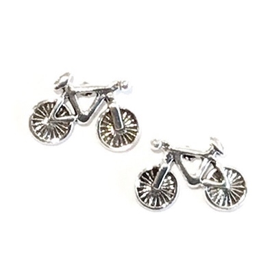 Sterling Silver Post Earrings- Bicycle