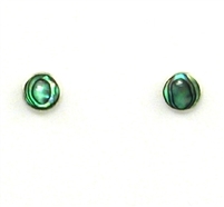 Sterling Silver Post Earrings- Abalone