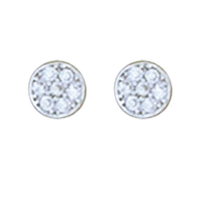 Sterling Silver Tiny Round Post Earrings- Cubic Zirconia