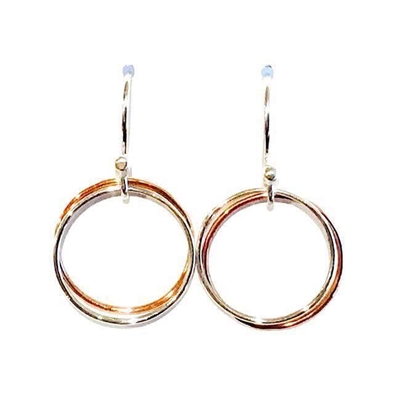 Sterling Silver & Copper Dangle Earrings