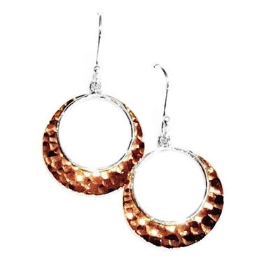 Sterling Silver & Copper Dangle Earrings