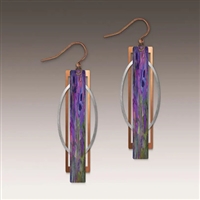 Purple Geometric Multilayer Earrings