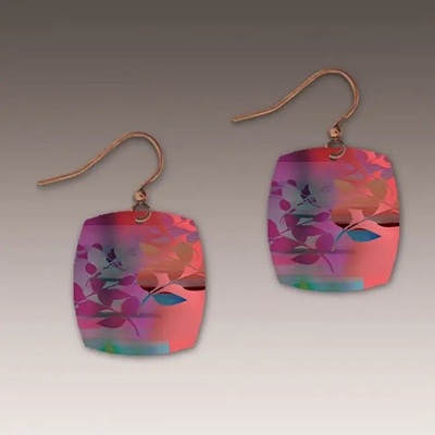 Tropical Twilight Foliage Button Drop Earrings