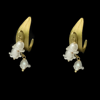 Lily of the Valley Post Hoop Earrings