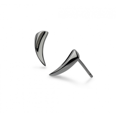 Ruthinium Plated Sterling Silver "Twine Thorn" Mini Stud Earrings