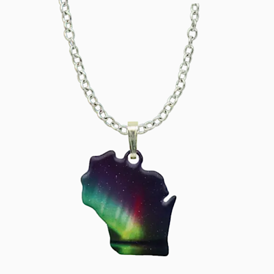 Dâ€™ears Pendant/Necklace- Wisconsin in Rainbow