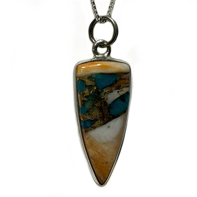 Sterling Silver Pendant- Spiny Oyster & Turquoise