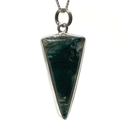 Sterling Silver Pendant- Moss Agate