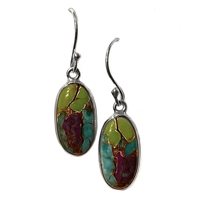 Sterling Silver Earrings- Spiny Oyster & Turquoise