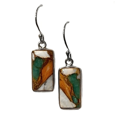 Sterling Silver Earrings- Spiny Oyster & Turquoise