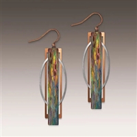 Yellow Splash Geometric Multilayer Earrings