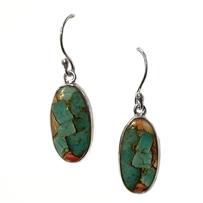 Sterling Silver Earrings- Spiny Oyster & Turquoise