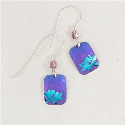 Blooming Lotus Earrings- Purple/Teal