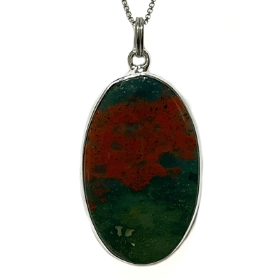 Sterling Silver Pendant- Bloodstone