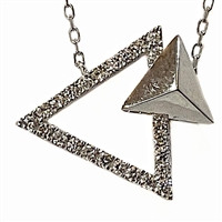White Gold Diamond Triangles Necklace