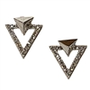 White Gold Diamond Triangle Post Earrings