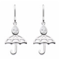 Sterling Silver Cubic Zirconia â€œUmbrellaâ€ Drop Earrings