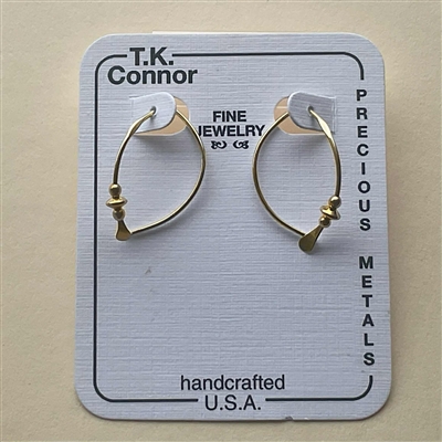 T.K. Connorâ€™sâ€œSmall Wishboneâ€ Earrings- Gold Filled-Gold Bead