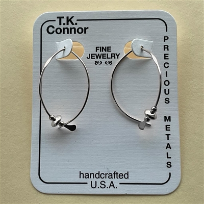 T.K. Connorâ€™sâ€œSmall Wishboneâ€ Earrings- Sterling Silver-Silver Bead