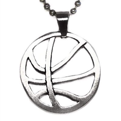 Stainless Steel Necklace/Pendant- Basketball