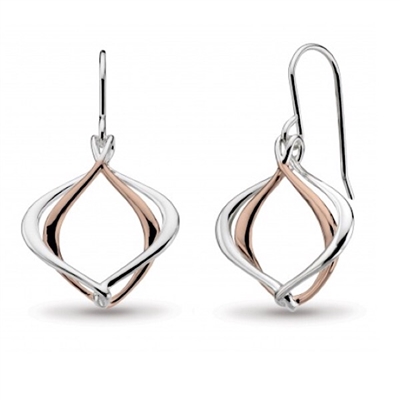 Sterling Silver & Rose Gold Plated "Alicia" Drop Earrings