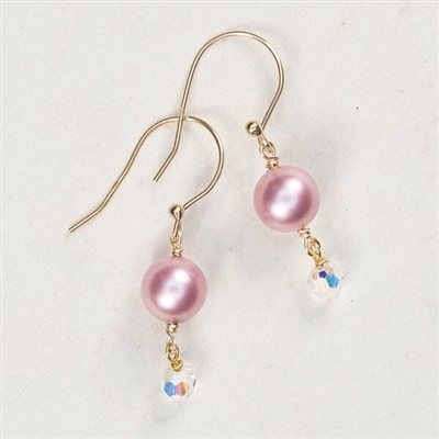 Holly Yashi Classic Pearl Drop Earrings- Powder Pink